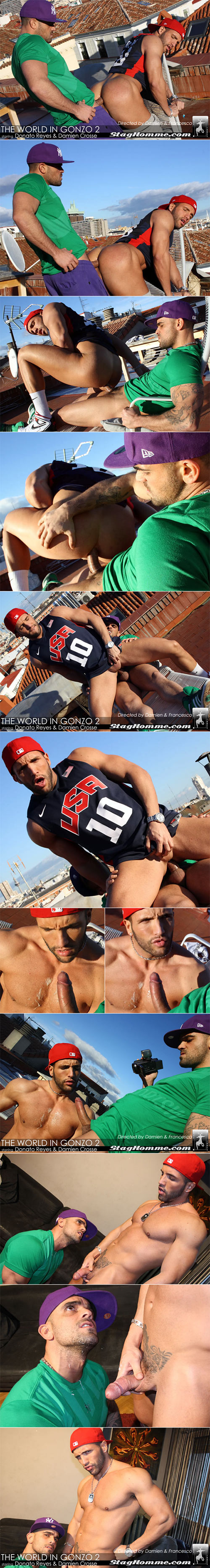 StagHomme: Damien Crosse fucks muscle bottom Donato Reyes in “The World in Gonzo #2”